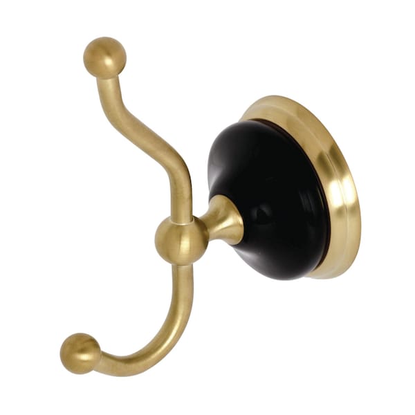 BA9117BB Water Onyx Robe Hook, Brushed Brass